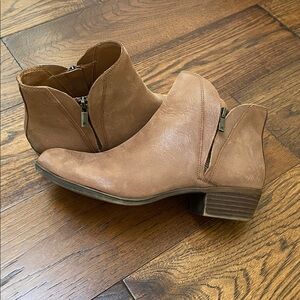 Lucky Brand Brenon leather booties, brown, size 9.5